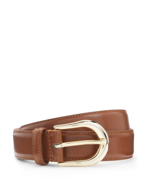 GOLDEN-BUCKLE BELT IN ITALIAN LEATHER