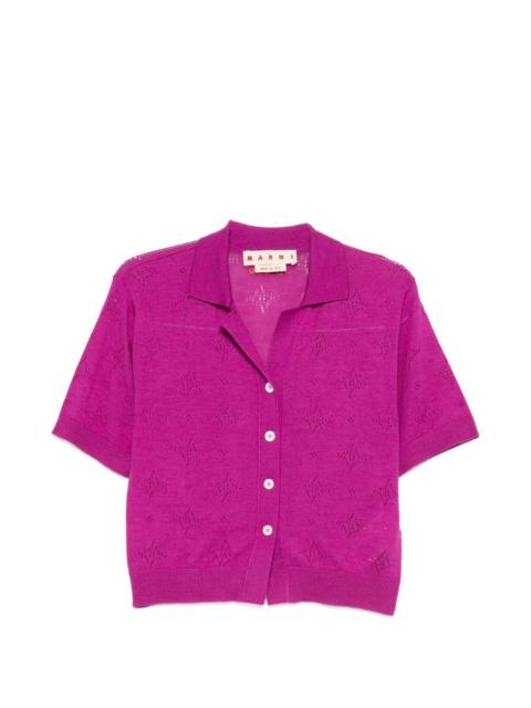 openwork buttoned shirt
