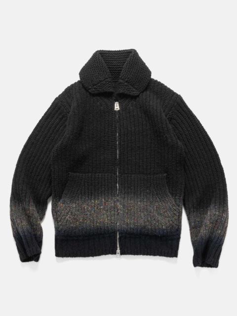 Garment Dye Wool Knit Cardigan Black