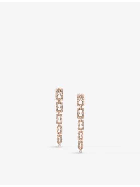 B.zero1 18ct rose-gold and 1.41ct brilliant-cut diamond drop earrings