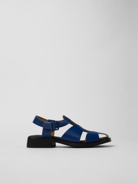 Blue Leather Sandals for Women.