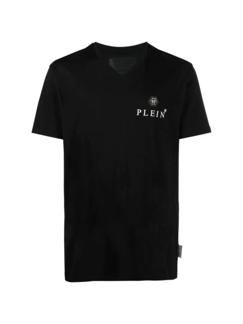 logo-patch V-neck T-shirt