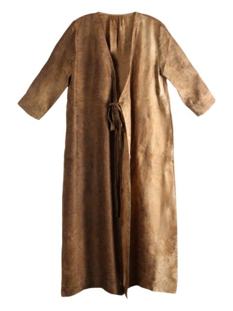 Anthea long-sleeve midi wrap dress