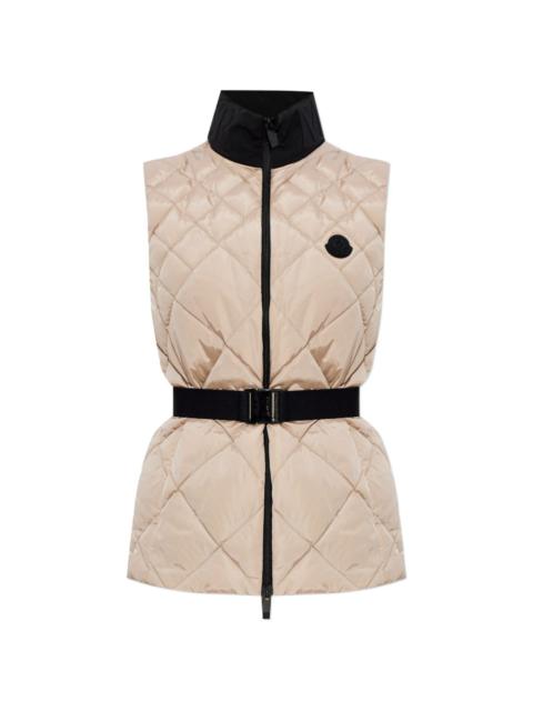 quilted belted gilet