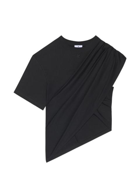 asymmetric draped T-shirt