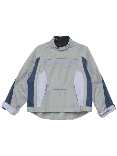 Rider logo-embroidered panelled jacket