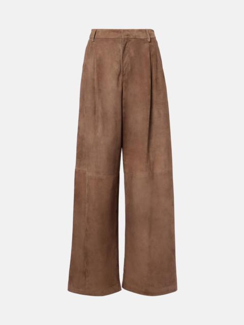Brando high-rise suede wide-leg pants