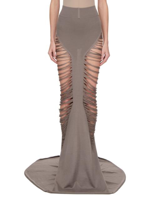 Pillar fringed midi skirt