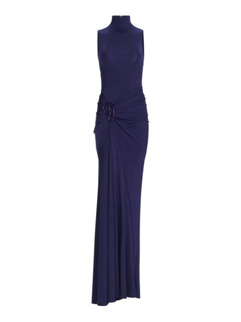 Bogna Gathered Jersey Maxi Dress navy