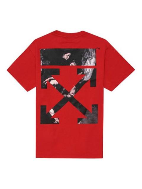 Off-White Painting Arrow Printing Short Sleeve Red OMAA038S201850042088