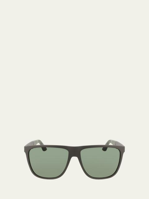 Men's Gancini Flat-Top Navigator Sunglasses