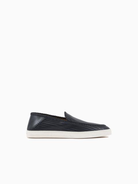 Galleria 3 Braided printed leather slip-ons