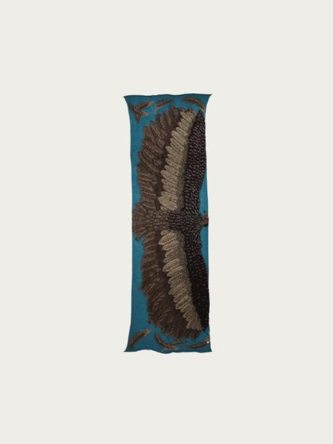 Fulling Wool Scarf OHWASHI - Turquoise