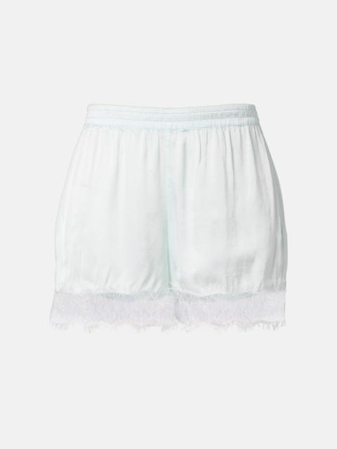 Doris lace-trimmed satin shorts