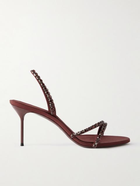 Lidia Crystal-embellished Crepe Slingback Sandals
