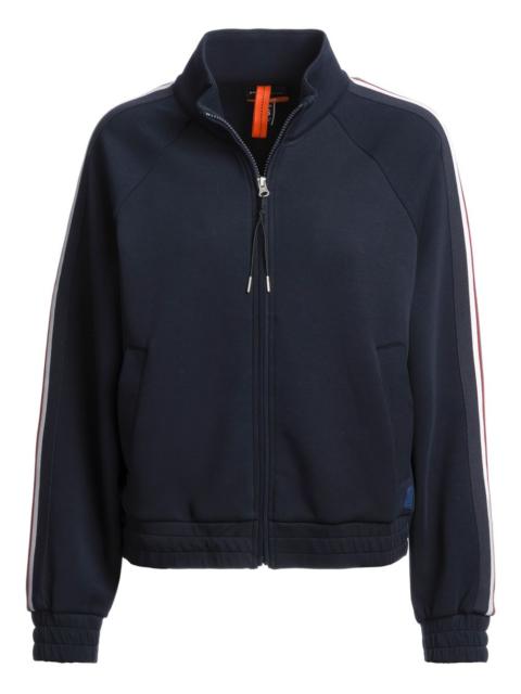 stripe-detail zip-up jacket