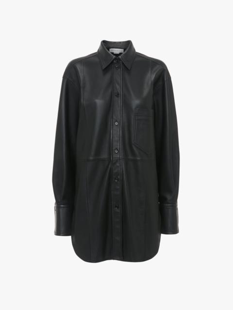 Oversized Shirt In Black Leather