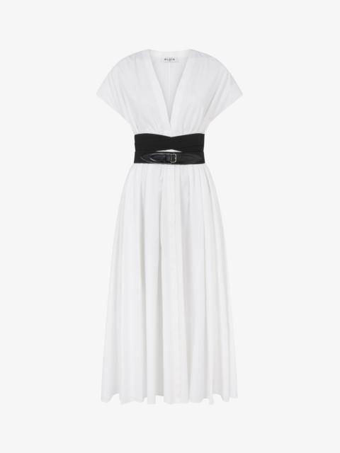 POPLIN CROSS BELT DRESS