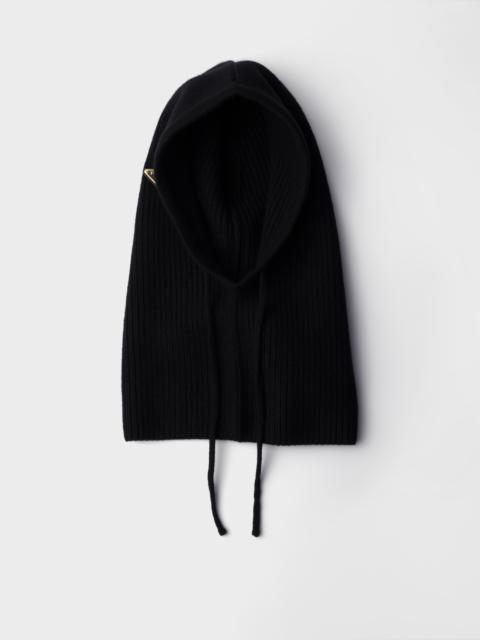 Wool and cashmere knit hood