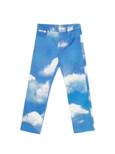 cloud-print jeans