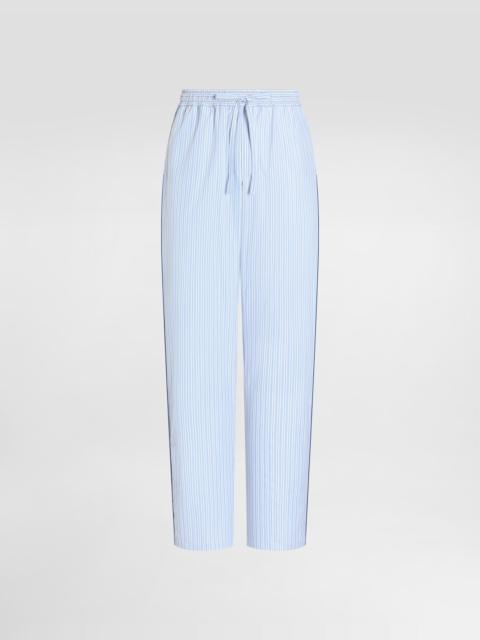 Striped poplin trousers