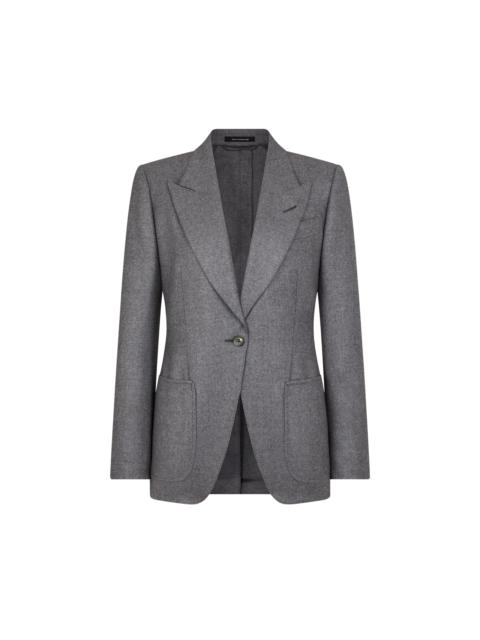SINGLE BREASTED PEAK LAPEL CASHMERE JACKET
