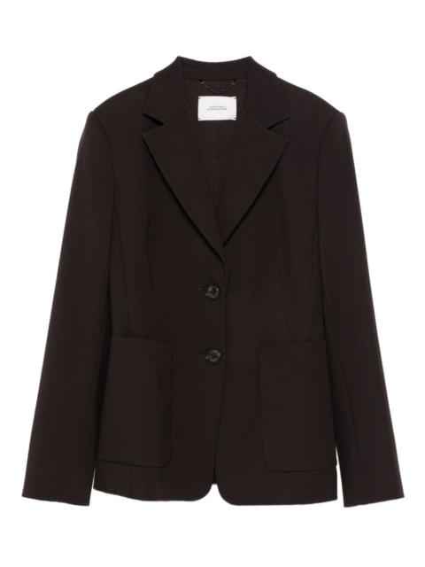 button-fastening patch-pocket blazer