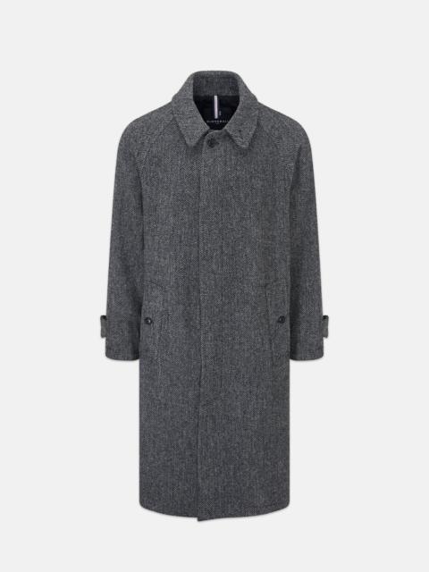 Men's Hynes Harris Tweed Coat Charcoal Herringbone