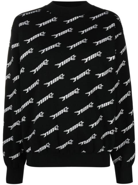 logo-print wool-blend sweatshirt