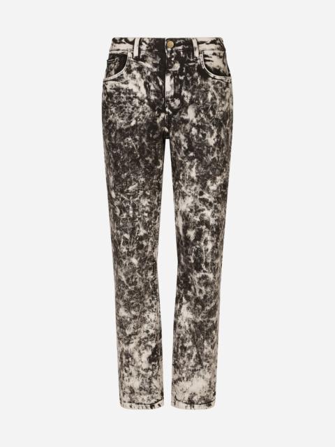Marbled boyfriend jeans