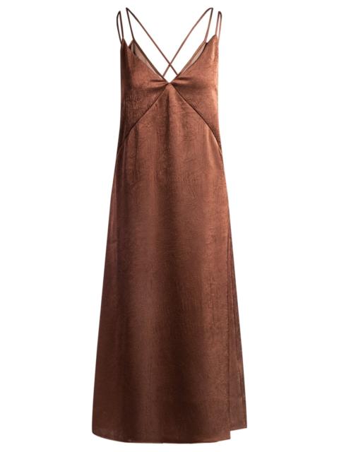 STRAPPY DRESS IN CRINKLE SATIN