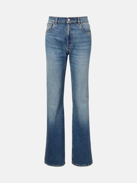 Mid-rise straight jeans