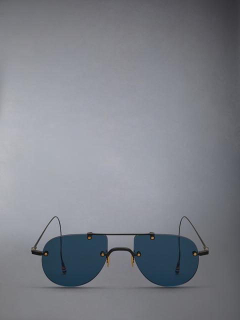 TITANIUM RIMLESS AVIATOR SUNGLASSES