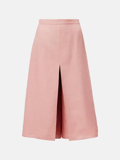 High-rise wide-leg skort