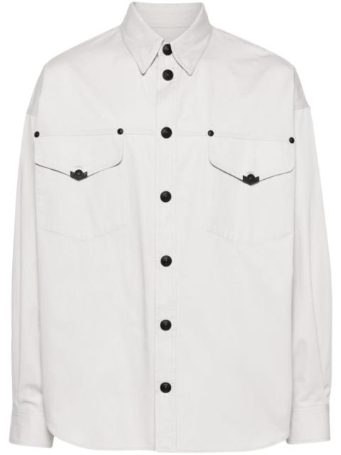 press-stud cotton shirt