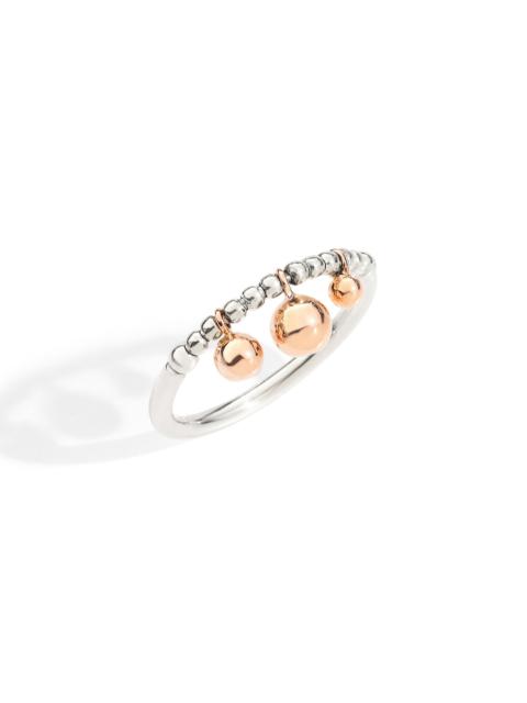 SILVER & ROSE GOLD BOLLICINE RING