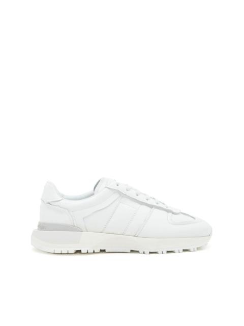 low-top leather trainers