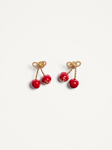 CHERRYFIC METAL AND ENAMEL EARRINGS