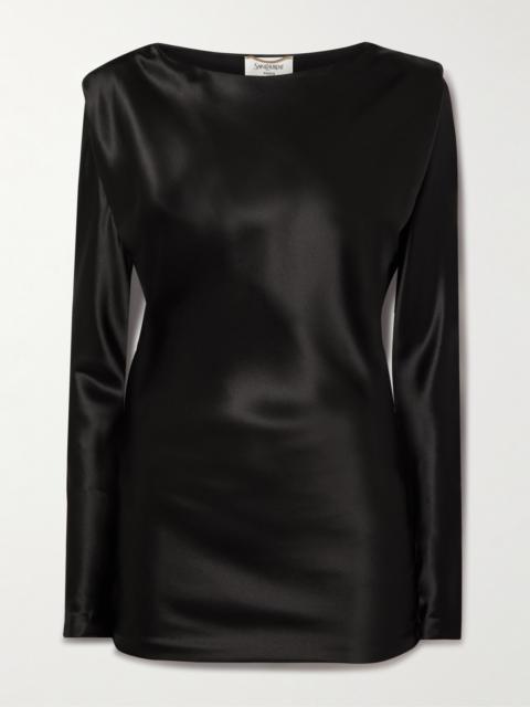 Draped Silk-satin Blouse
