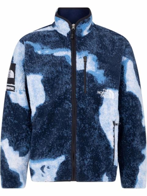 x TNF bleached denim fleece jacket