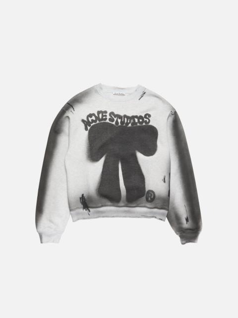 Fleece logo sweater - Pale Grey Melange