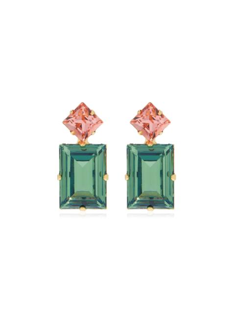 Helen Crystal Earrings green
