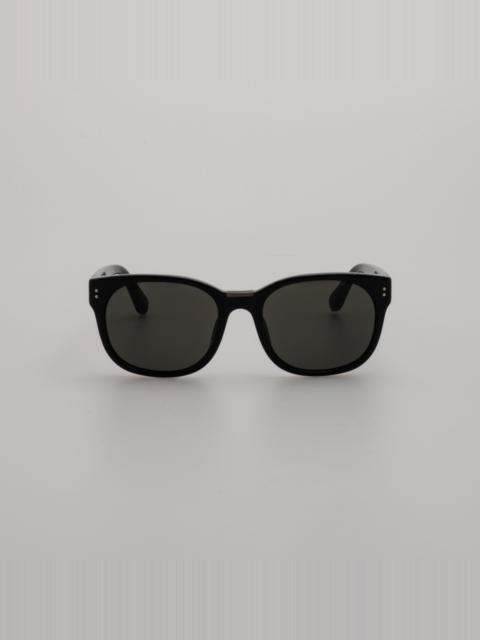 CEDRIC RECTANGULAR SUNGLASSES IN BLACK AND NICKEL
