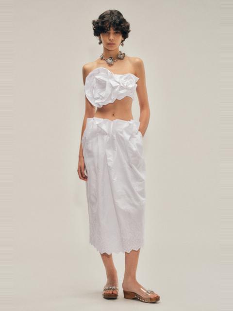 Pleated Waist Pencil Skirt