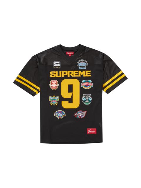 Supreme Championships Embroidered Football Jersey Black