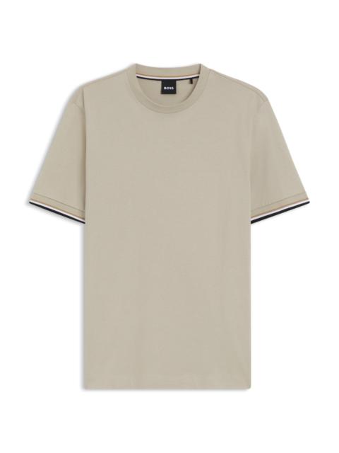 COTTON-JERSEY T-SHIRT WITH SIGNATURE-STRIPE CUFFS