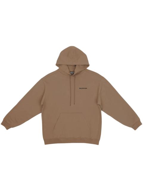 Balenciaga Back Logo Regular Fit Hoodie Dark Beige/Black