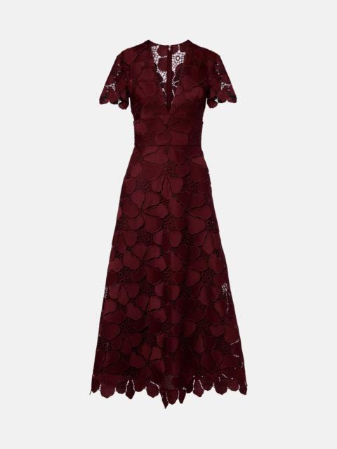 Guipure lace silk-blend maxi dress
