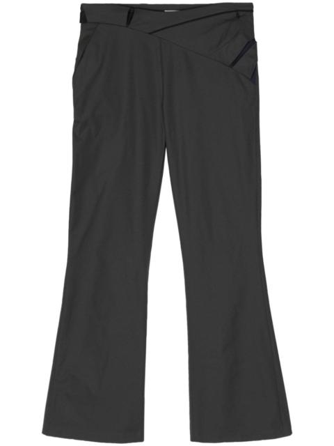 belted cropped taffeta trousers