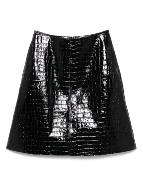 crocodile-embossed skirt